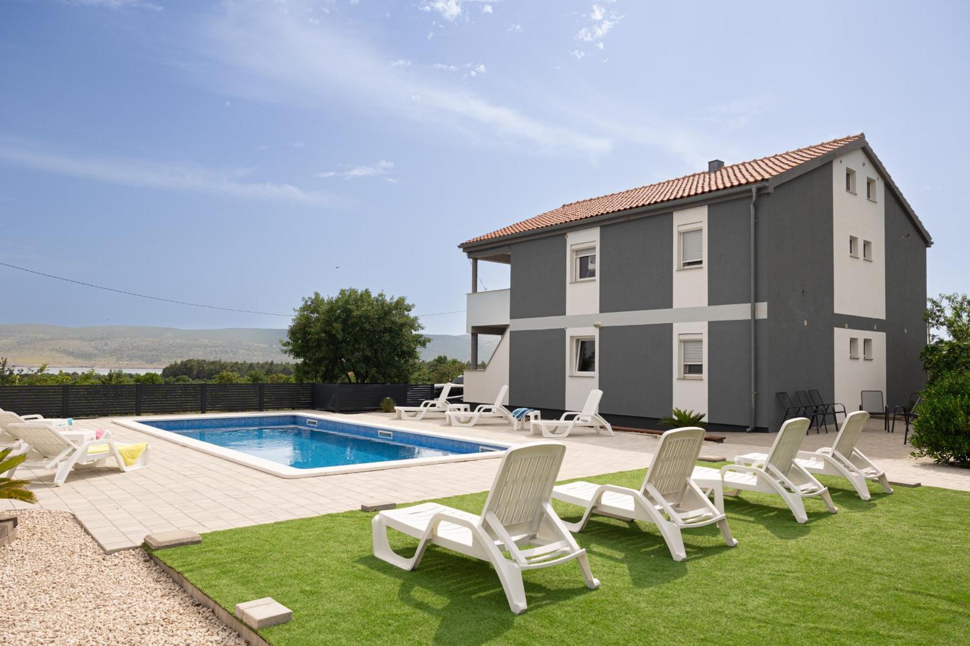 Apartments Zanic With Private Swimming Pool And Sea View Starigrad Paklenica Bagian luar foto